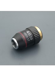 195 Black Achromatic Objective 4X 10X 20X 40X 60X 100X High Quality Microscope Objective Lens RMS 20.2mm Objective