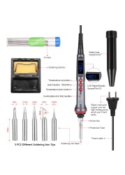 HANDSKIT 90W LED Digital Electric Soldering Iron Set Temperature Adjustment 4 Wire Core Soldering Tools With Automatic Sleep