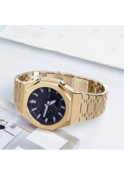 316L Stainless Steel Strap 3rd Adjustment For Casio GA-2100 GA2110 Watchband Bezel Metal Watch Strap With GA2100 Tools