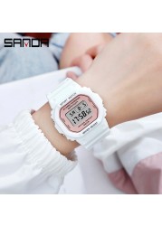 SANDA Fashion Simple Sports Watch Women Casual Military Watches Alarm Clock Shock Resistant Waterproof Digital Watches Female 293