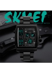 SKMEI 1274 Men's 5ATM Waterproof Students Quartz Wristwatch Digital Alarm Date Year EL Backlight Chronograph EL Lighting Chip