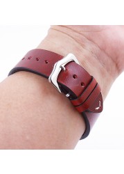 Genuine Leather Watchbands 18/19/20/21/22/24mm Watch Band Strap Steel Pin Buckle High Quality Business Wrist Strap Bracelet