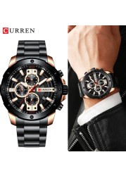 CURREN Luxury Military Waterproof Sport Stainless Steel Men's Watch Fashion Business Quartz Watch for Men relogio masculino