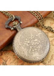 Men's Hollow Out Retro Quartz Chain Pocket Watch Personality Wildlife Style Valentine's Day Valentine's Day Gift