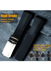 Rubber strap for Submariner 116610 GMT, 20mm, curved tip, men's watch, ghost water, Oysterflex, crown