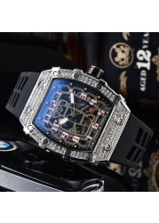 Mens Luxury Top Brand Watch Men Sports Wristwatches Chronograph Quartz Watches Male Tonneau Watch Hombre Relogio Masculino