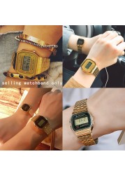 fine steel watchband for casio steel wristband a158/a159/a168/a169/b650/aq230/700 small gold chain watch 18mm wristband