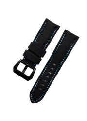 For Panerai PAM441/01661 Wristband 22mm 24mm 26mm Leather Sport Watchband Black Blue Watch Strap Accessories Bracelets