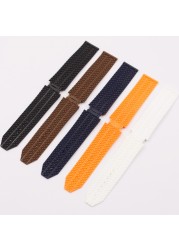 Watch Accessories 17mmx25mm Fit Hublot Series Women Silicone Strap 22mm Rubber Folding Buckle Sport Belt For Men