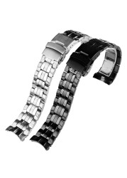 For Casio EF-550 EF-524 Stainless Steel Watchband 22mm Silver Strap Deployment Buckle Bracelet Metal Strap Men's Watch Series