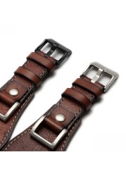 Genuine leather for Fossil JR1157 watch band accessories vintage style strap with high quantity stainless steel joint 24mm