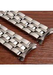 Watchbands Bracelet for 1853 PRC200 T17 T461 T055 T014 Men Fold Clasp Watchband Accessories Stainless Steel Watch Band Chain