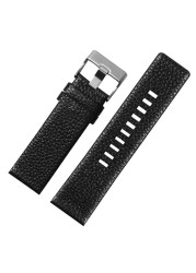 Genuine Leather Watchband for Diesel DZ7256 DZ4344 DZ1657 DZ12 Watch Band Litchi Grain 22 24 26 27 28 30 32 34mm Strap Bracelet