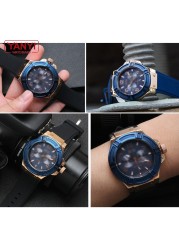 Rubber Watchband 22mm Blue Color Silicone Rubber Band for Guess W0247G3 W0040G3 W0040G7 Watches Band Brand Sport Watch Strap