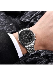 PAGANI تصميم Speedmaster Seiko VK63 الرجال كوارتز ساعة اليد الفاخرة 100 متر مقاوم للماء ساعات الفولاذ الياقوت كرونوغراف