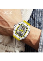 Haofa luxury automatic men's watch skeleton mechanical self-wind luminous movement men's watch 80H power reserve 1906