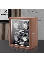 BOLAI luxury brand watch winder wood high-end 2 4 slot automatic watches box with Mabuchi motor watch cabinet watch storage box