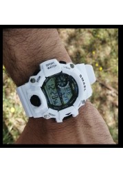 Men's Watches White Digital Watch SMAEL Sport Watch 50M Waterproof Auto Date relogio masculino Digital Military Watches Men Sport