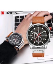 Luxury Brand CURREN Fashion Analog Digital Chronograph Men's Quartz Watch Business Sport Waterproof Leather Watch for Men Relogio