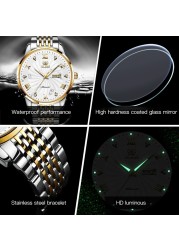 OLEVS Fashion Luxury Brand Automatic Mechanical Watch Lovers Watches Stainless Steel Waterproof Pair Ladies Watches relogio masculino