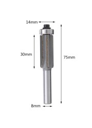 1pc 8mm Flush Trimming Pattern Router Bit Upper and Lower Bearing Bit Milling Wood Cutting Machine Woodworking Cutters Carving Bit