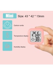 Digital LCD Thermometer Hygrometer Indoor Mini Temperature Hygrometer Monitor Electronic Smile Face Digital LCD Thermometer