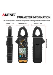 ANENG PN100 Clamp Meter 1mA Precision Small Digital AC/DC Decoder Multicurrent Resistance Frequency Tester Meter
