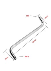 Z-Type Screwdriver L-Shaped 90-Degree Right-Angle Elbow Bend Torx Slotted With Magnetic Short Screwdriver