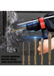 5/10pcs Efficient Universal Drill Tool High Performance Multifunctional Utility Tools Cross Alloy Drill Bit Tip For Wood