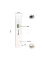 Digital Water Quality Tester TDS EC Meter Range 0-99°/32-212℃ Multifunctional Water Purity Thermometer Temperature PPM Tester