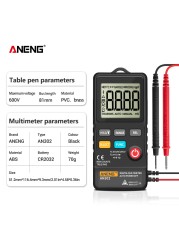 مقياس رقمي متعدد 8000 من ANENG AN302 جهاز اختبار ترانزستور Rms multímetro مقياس احترافي رقمي متعدد الميترو