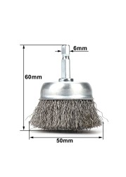 50mm 2inch Steel Wire Wheel Brush Dremel Rotary Drill Tools Dremel Rust Removal Tools Metal Polishing 1pc Drill Brush