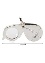 Dropshipping 15X Pocket Magnifier Gift Metal Folding Magnifying Glass with Key Chain Jewelry Loupe Lens for Reading Maps Labels