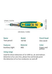 ANENG AC/DC 12-250V Non-contact LCD Digital Display Tester Screwdriver Power Outlet Voltage Detector Pen with Light