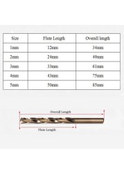 HSS Cobalt Coated Twist Drill Bit Set HSS M35 Gun Drill Bit For Wood/Metal Hole Cutter Cobalt Straight Shank Power Tools