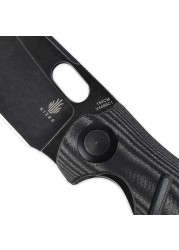 Kizer Folding Pocket Knife C01C V4488C1 2021 New Black Micarta Handle and Black 154cm Steel Blade Knife Designed by Sheepskin