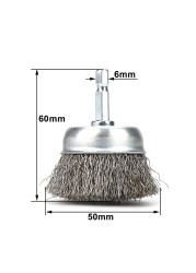 50mm 2 Inch Steel Wire Wheel Brush Dremel Rotary Tools For Drill Dremel Tools Metal Rust Removal Polishing 1pcs Drill Brushes