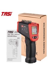 TASI TA605A/B/C Digital Infrared Thermometer Non-contact Termometro VA Color LCD Light Alarm Laser Positioning Thermometer