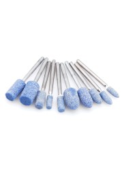 10pcs Blue Abrasive Stone Mounted Rotary Tool Grinding Wheel 1/8 Shank