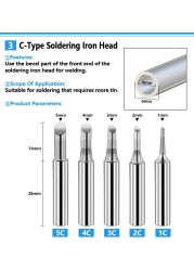 15/17pcs Copper Soldering Tips 900M Soldering Iron Tip Set Electric Soldering Iron Lead Free Soldering Tips Head Soldering Tool