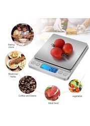 Digital Scale 3000g/0.1g Digital Scales Balance 500g/0.01g LCD Personal Jewelry Scale Digital Small Scale Gram Bread Scale