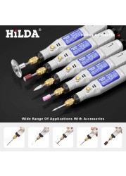 HILDA 18V Engraving Pen Mini Drill Rotary Tool with Grinding Accessories Set Multifunction Mini Engraving Pen for Dremel Tools