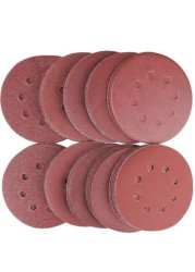 60/80/100pcs 5 inch 125mm round emery sand grit sheets 40-400 hook and loop sanding disc polish abrasive tools