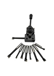 6pcs 250 Steel Cuniform Type Quick Change Toolpost Tool Holder Set with 6-9" Lathe Swing Collet Chuck