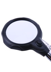 Welding Magnifying Glass with LED Light 3.5X-12X Lens Auxiliary Clip Loupe Desktop Magnifier Third Hand Welding Repair Tool