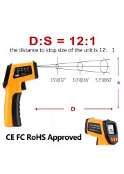 DZYTEK Non-Contact Digital Infrared Laser Thermometer Gun High Low Temperature Alarm -58℃~788℃ Thermometer