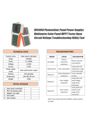 50LB لوحة كهروضوئية متعددة لوحة طاقة شمسية MPPT تستر السلطة متر مقياس التيار الكهربائي فتح الدائرة الجهد اختبار WS400A المتعدد