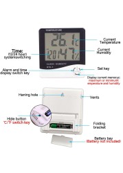 ABS Thermometer Indoor Digital LCD Hygrometer Temperature Hygrometer Alarm Cloc Smart Life Remote Control Hygrometer