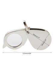 15X Pocket Magnifier Gift Metal Folding Magnifying Glass with Key Chain Jewelry Loupe Lens for Reading Maps Labels Dropship