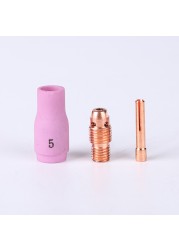 4pcs Argon TIG Welding Torch Consumable WP-17/18/26 Electrode Collet Body Collet Alumina Nozzle Long Cap TIG Weld Accessories